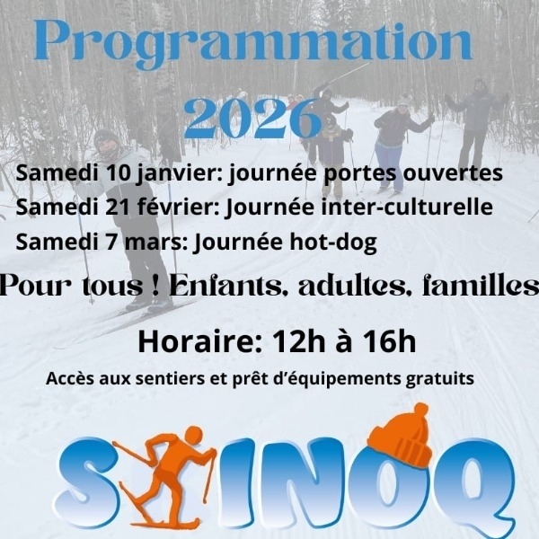 Accès aux sentiers et prêt d'équipements sans frais pour tous.
